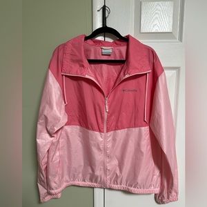 Pink Color-Block Columbia Windbreaker